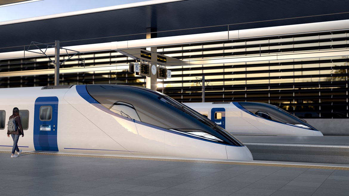 Digital mock ups of what the new high speed HS2 trains could look like. 
