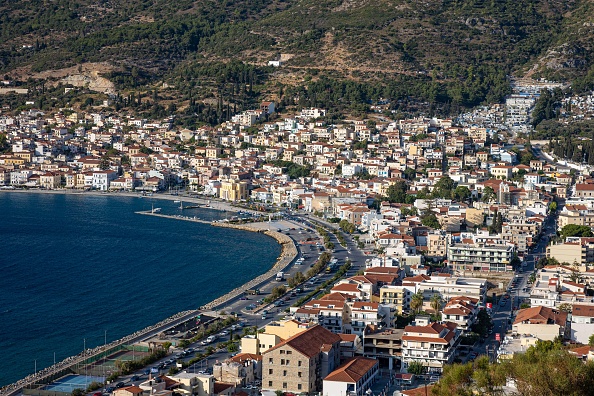 Panoramic View Of Samos Town