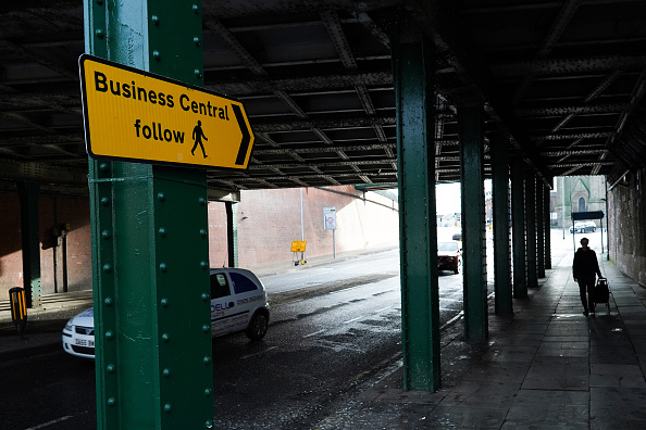  A commuter walks under an underpass near the train station in Darlington after it was announced by the Chancellor of the Exchequer Rishi Sunak that the town will become the Treasury’s new northern economic campus. The decision to create the Treasury’s first major presence outside Whitehall is part of the government’s so-called levelling-up agenda, which seeks to diversify policymaking and deliver opportunities to parts of England that are considered “left behind”. (Photo by Ian Forsyth/Getty Images)