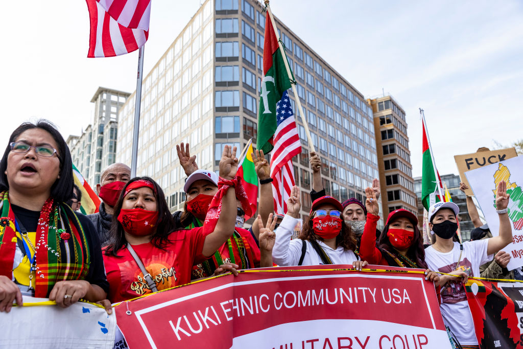 Activists Demonstrate In DC Against Myanmar's Recent Military Coup