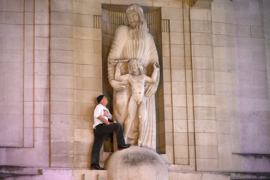 Man Attacks Statue On BBC Broadcasting House