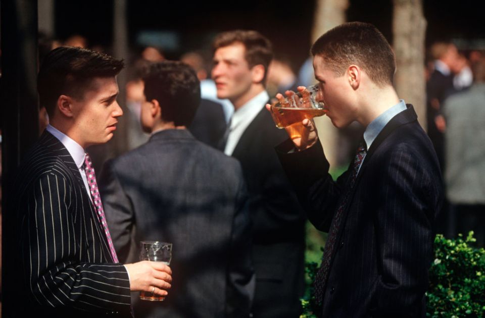 Nineties City Boys Drinking Pints
