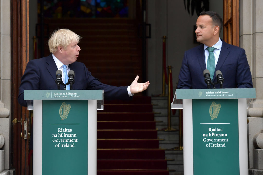 Boris Johnson and Leo Varadkar in Dublin, Ireland. (Photo by Charles McQuillan/Getty Images)