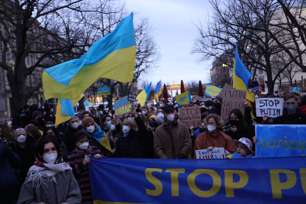 Youth Groups Protest Ukraine Intervention With Human Chain At Russian Embassy