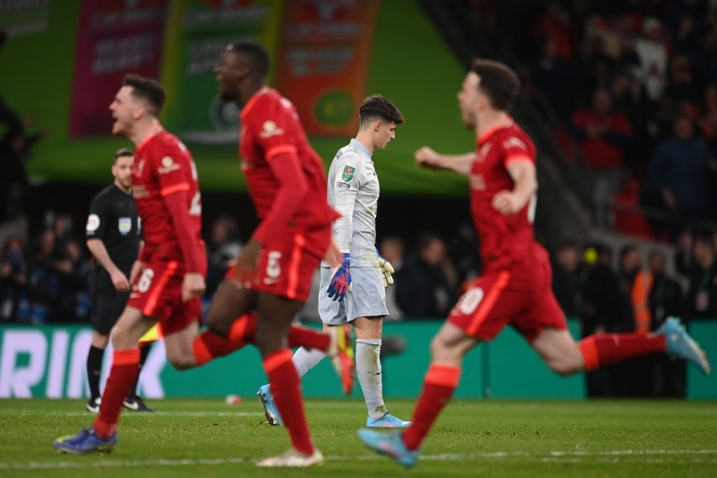 Kepa missed his penalty and failed to save any of Liverpool's kicks as Chelsea lost the Carabao Cup final to Liverpool 11-10 in a shootout