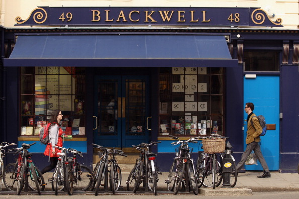 OXFORD, ENGLAND - MARCH 22:  People walk past Blackwell bookshop on Broad Street on March 22, 2012 in Oxford, England.  (Photo by Oli Scarff/Getty Images)