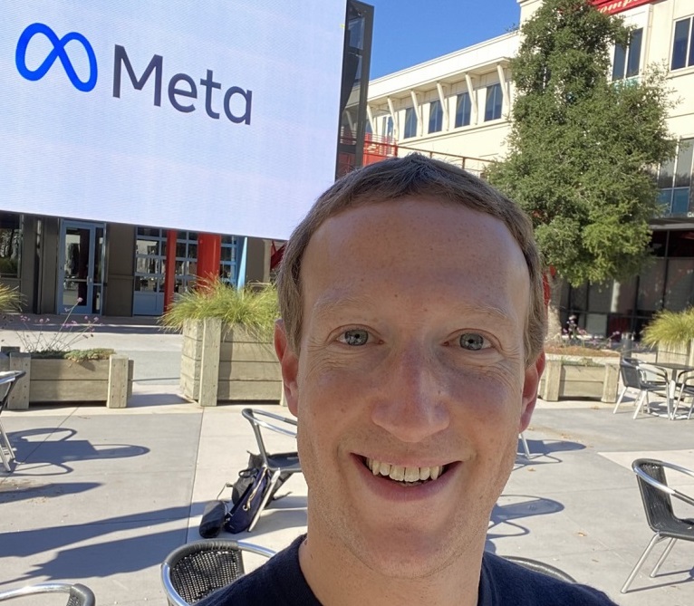 Mark Zuckerberg outside Meta HQ (Source: MZ FB)