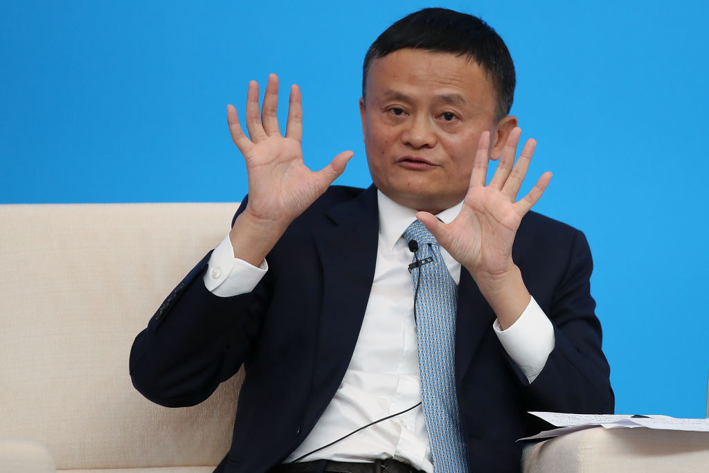 Alibaba Chairman Jack Ma speaking duiring the Hongqiao International Economic and Trade Forum in the China International Import Expo. (Photo by Lintao Zhang/Getty Images)