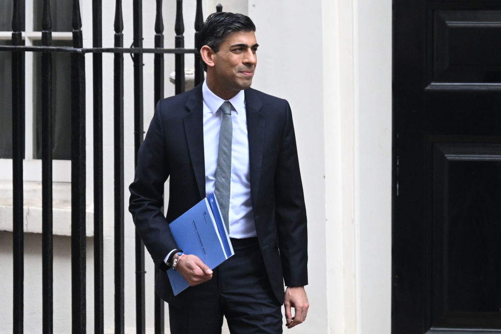 Chancellor of the Exchequer Rishi Sunak leaves 11 Downing Street for the House of Commons to deliver his Spring Statement.  (Photo by Leon Neal/Getty Images)
