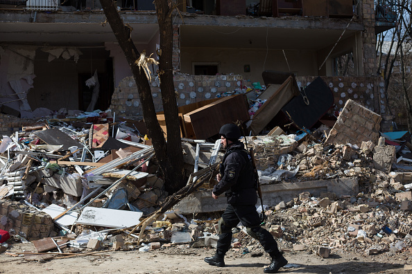 Debris From Recent Russian Strikes In Kyiv