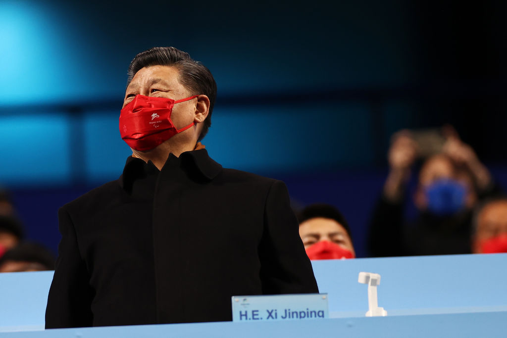BEIJING, CHINA - MARCH 04: Xi Jinping, President of China, looks on during the Opening Ceremony of the Beijing 2022 Winter Paralympics at the Beijing National Stadium on March 04, 2022 in Beijing, China. (Photo by Ryan Pierse/Getty Images)