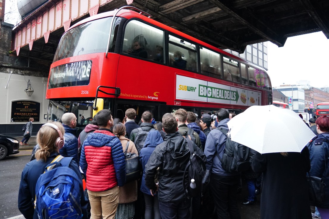 Tube strikes will take place in April and May, leading to more scenes like this for commuters.