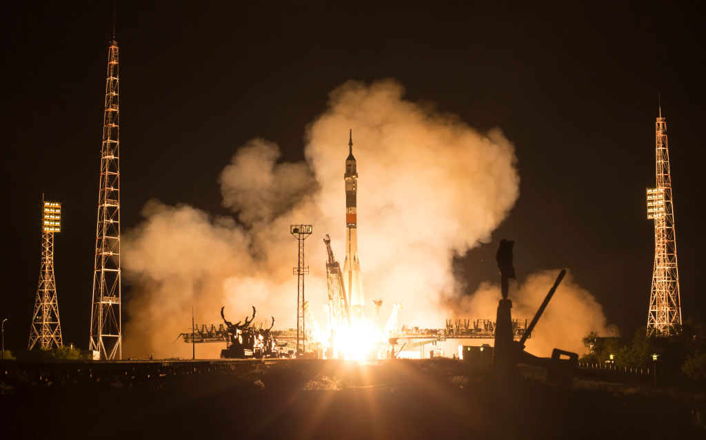 Roscosmos said it will halt all cooperation on the International Space Station. (Photo by Joel Kowsky/NASA via Getty Images)