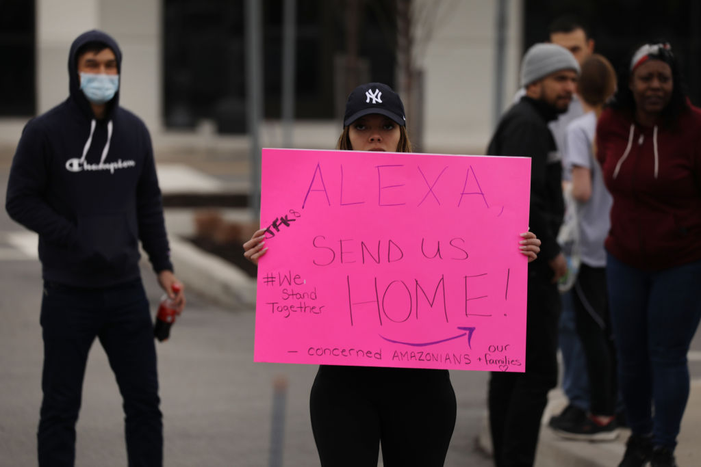 Amazon Workers At Staten Island Warehouse Strike Over Coronavirus Protection