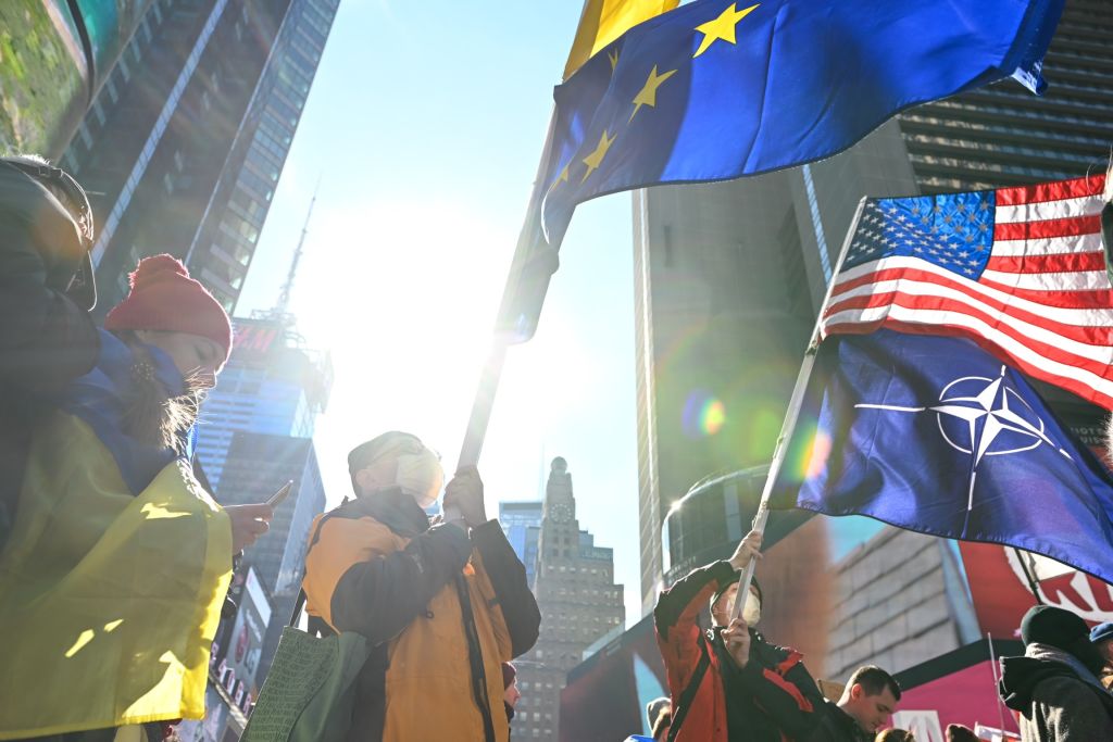 Rally In Support Of Ukraine Held In New York City