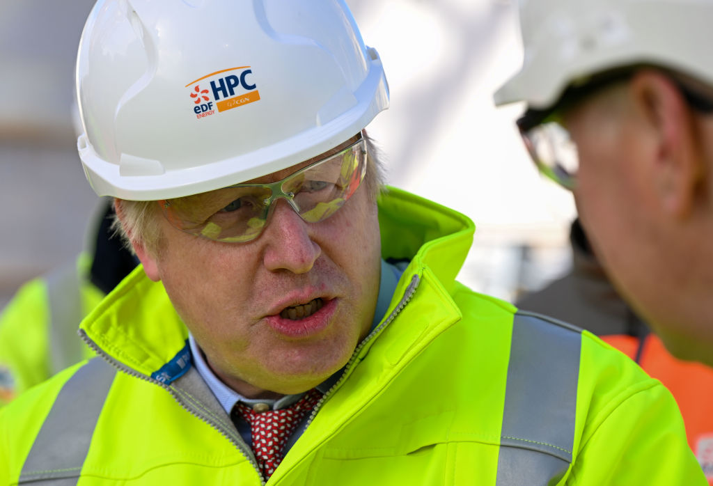 Boris Johnson Visits Hinkley Point C Nuclear Power Station Construction Site