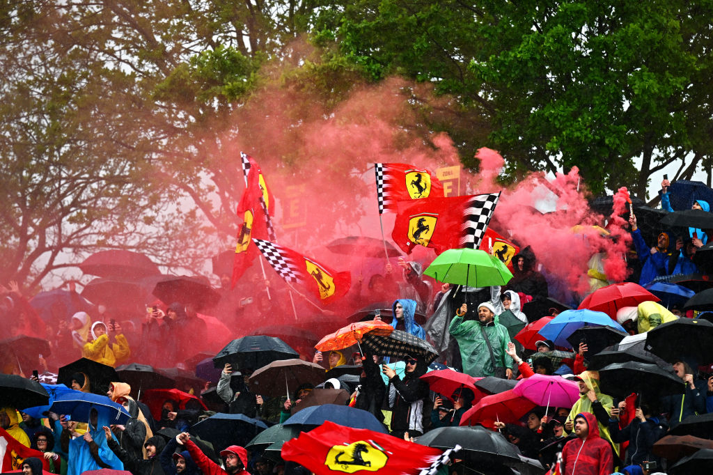 Ferrari fans show their support ahead of the Formula 1 Grand Prix of Emilia Romagna at Autodromo Enzo e Dino Ferrari.
