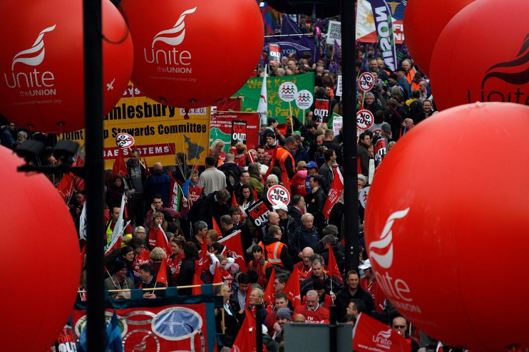 Families And Members Of The TUC Demonstrate Against Austerity Cuts