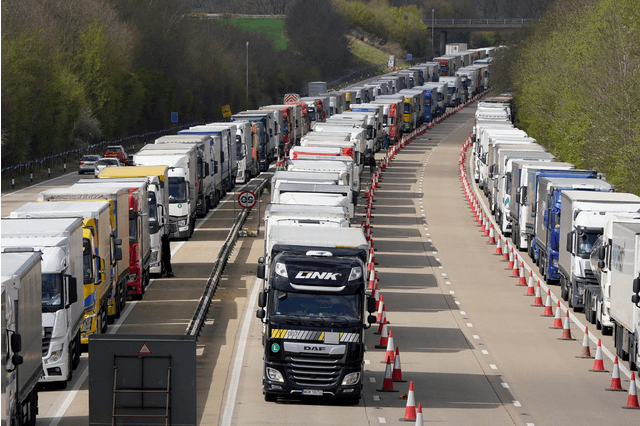 Traffic chaos and road closures across Kent as queue of Dover lorries on  M20 swells to staggering 25 miles