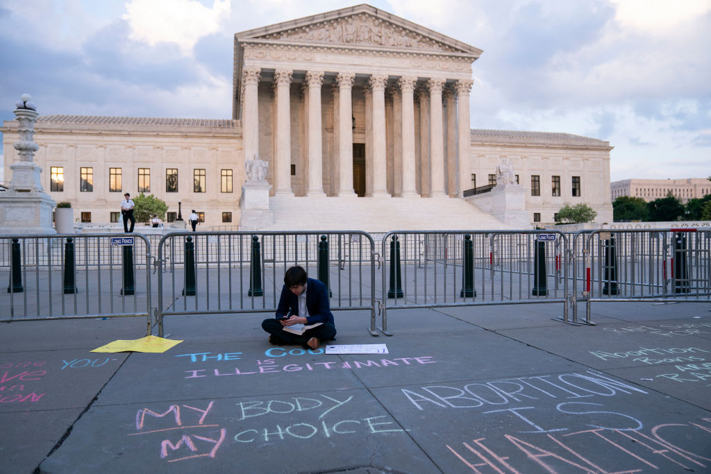 A leaked opinion from the US Supreme Court showed judges were prepared to strike down the Roe v Wade ruling on abortion. (Photo by Sarah Silbiger/Getty Images)