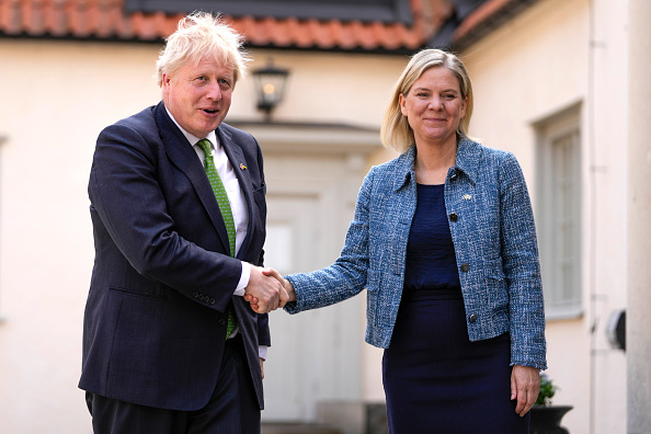 Boris Johnson visited Sweden's Prime Minister Magdalena Andersson last week. (Photo by Frank Augstein - WPA Pool/Getty Images)