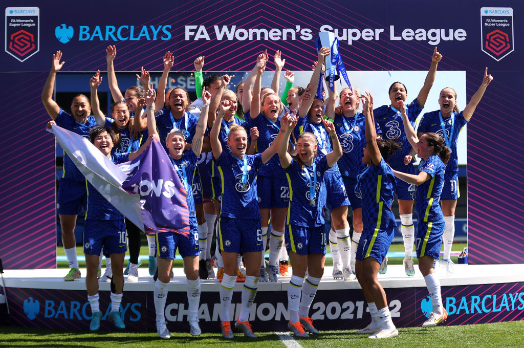 Chelsea women beat Manchester United to secure the WSL in what is the first trophy for the club since Roman Abramovich put them up for sale.