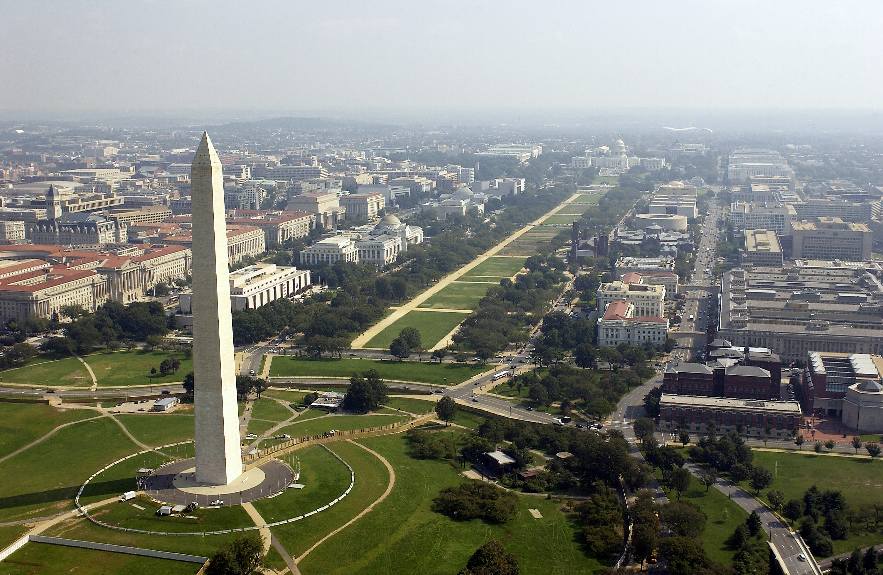 Aerial Photo Of The Washington Memorial and Capitol