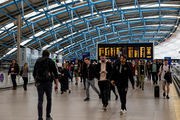 Commuters in Waterloo Station.  (Photo by Hesther Ng/SOPA Images/LightRocket via Getty Images)