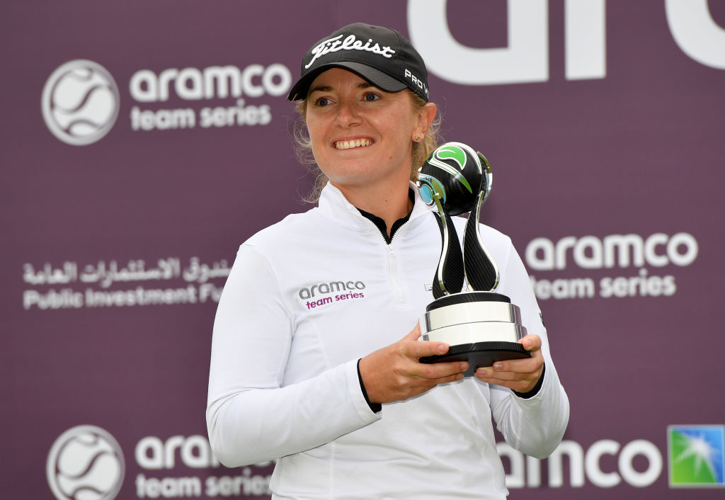 Bronte Law won the London leg of the Aramco Team Series with a huge putt for eagle at the 18th hole