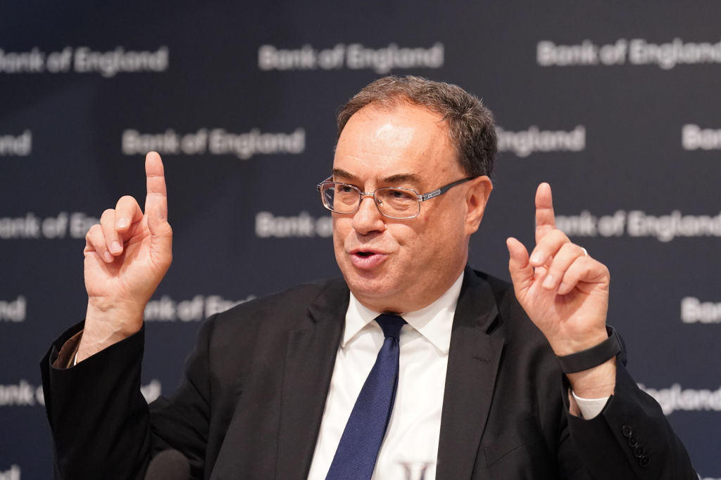 LONDON, ENGLAND - JULY 05: Governor of the Bank of England, Andrew Bailey, smiles during the Bank of England's financial stability report press conference at Bank Of England on July 5, 2022 in London, England. (Photo by Stefan Rousseau - WPA Pool/Getty Images)