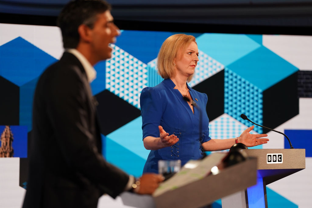 Rishi Sunak And Liz Truss Take Part In The BBC Leadership Debate