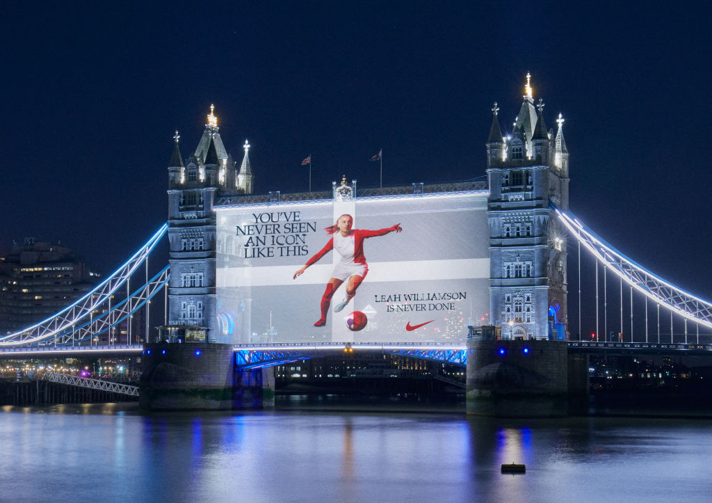 An image of England captain Leah Williamson was beamed onto Tower Bridge last week in the build-up to Women's Euro 2022