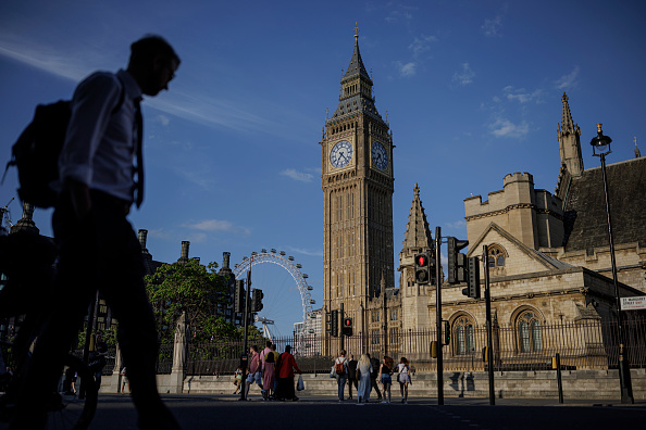 Elizabeth Tower, commonly known as Big Ben, is seen in evening sunshine on July 14, 2022 in London, England. (Photo by Rob Pinney/Getty Images)