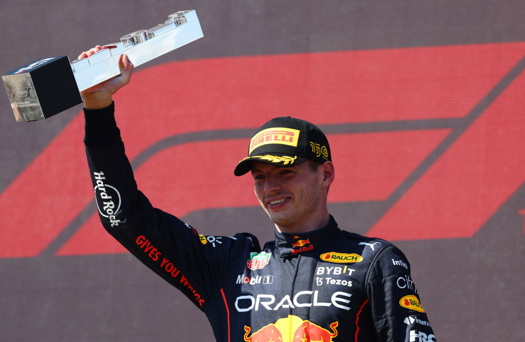 Max Verstappen beat two Mercedes to the win but once leader Charles Leclerc crashed out.