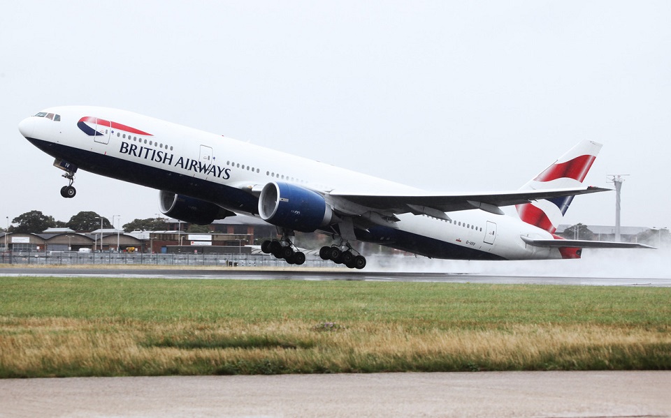 British Airways Boeing 777-200 taking off at Heathrow, 27 July 2009
(Picture by Nick Morrish/British Airways)