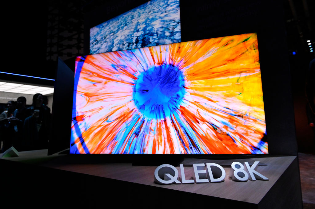 LAS VEGAS, NEVADA - JANUARY 07:  Samsung's Q900 8K QLED television is displayed at the Samsung booth during CES 2020 at the Las Vegas Convention Center on January 7, 2020 in Las Vegas, Nevada. CES, the world's largest annual consumer technology trade show, runs through January 10 and features about 4,500 exhibitors showing off their latest products and services to more than 170,000 attendees. (Photo by David Becker/Getty Images)