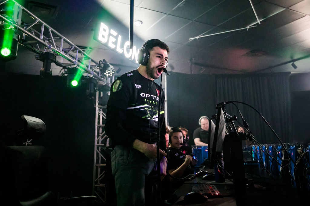 COLUMBUS, OHIO - MAY 06: Brandon "Dashy" Otell of OpTic Texas celebrates a match win during the Call of Duty League Pro-Am Classic on May 06, 2022 in Columbus, Ohio. (Photo by Joe Brady/Getty Images)