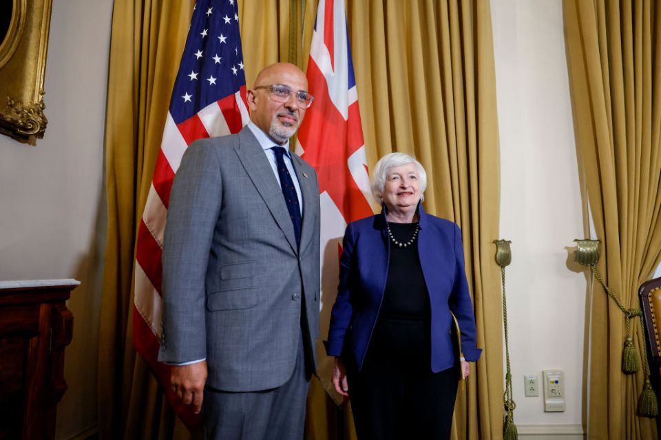 Treasury Secretary Yellen Meets With UK Chancellor Of The Exchequer Zahawi