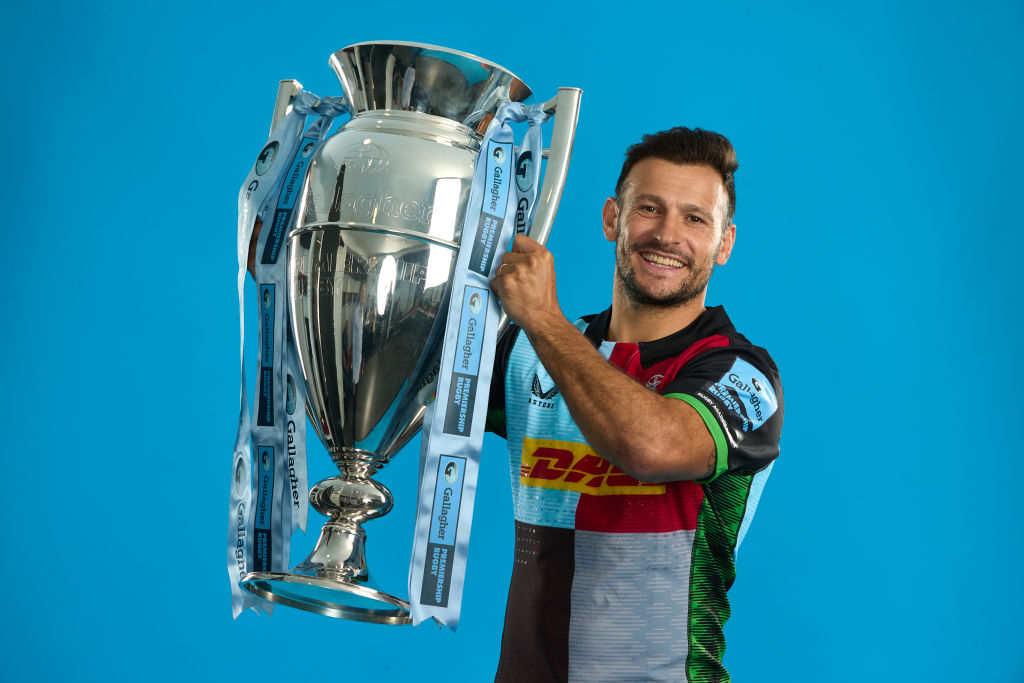 LONDON, ENGLAND - SEPTEMBER 01: Danny Care of Harlequins poses during the  Gallagher Premiership Rugby Season Launch at Twickenham Stadium on September 01, 2022 in London, England. (Photo by David Rogers/Getty Images)