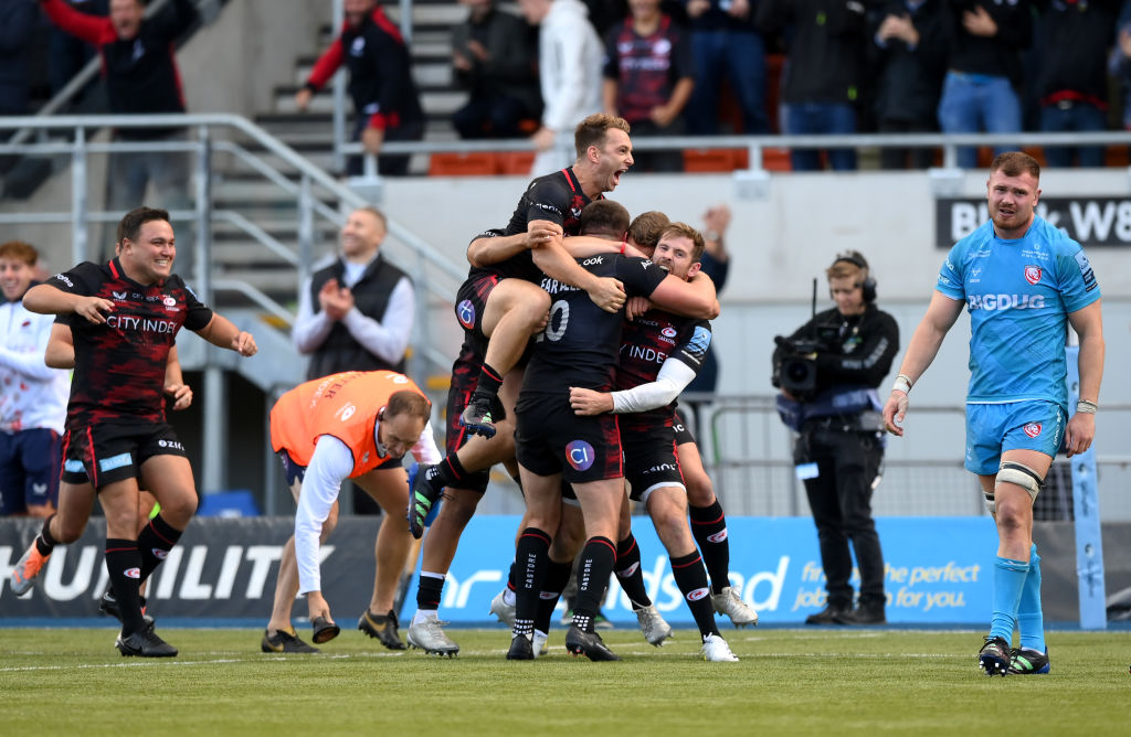Saracens won their Premiership match on Saturday against Gloucester as they opened their new West Stand. 
