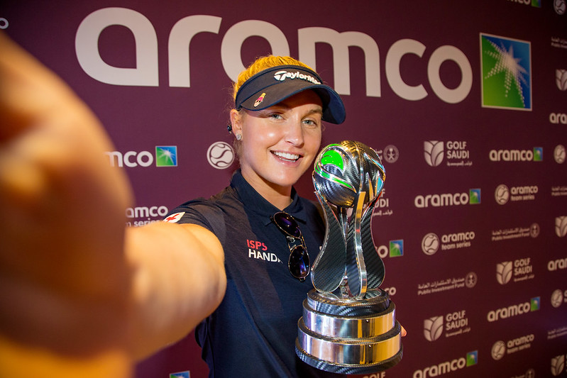 England's Charley Hull won the first Aramco Team Series New York last year and is set to defend her title