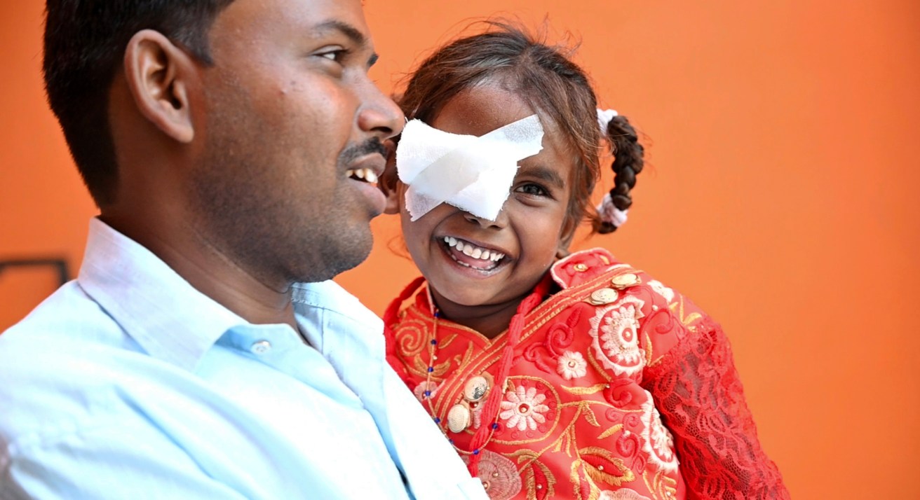 Vaishnavi Kumari, aged 5 from India, after receiving cataract surgery from Orbis. Photo by Geoff Bugbee for Orbis UK