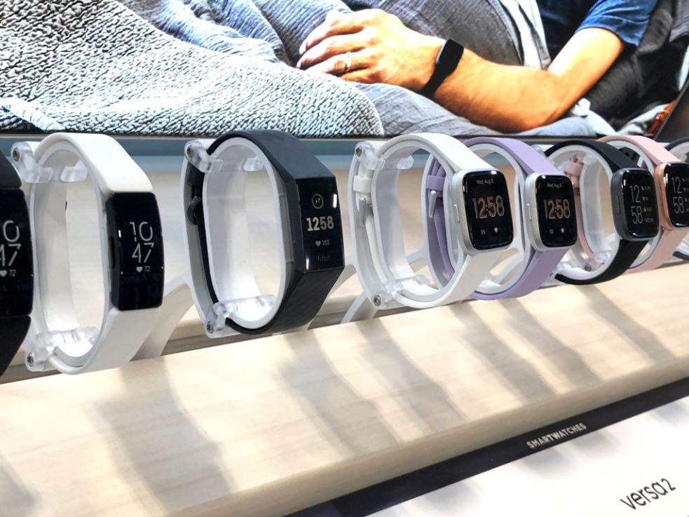 SAN RAFAEL, CALIFORNIA - NOVEMBER 01: Fitbit smartwatches are displayed at a Best Buy store on November 01, 2019 in San Rafael, California. Google parent company Alphabet announced plans to purchase smartwatch maker Fitbit for $2.1 billion. (Photo by Justin Sullivan/Getty Images)