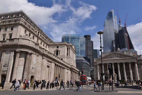 A general view of the Bank of England and the City of London