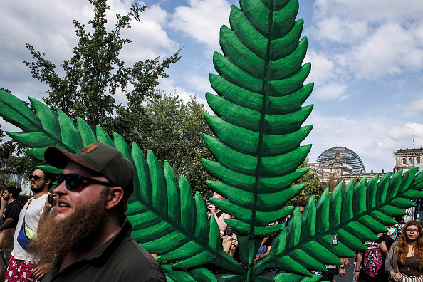 BERLIN, GERMANY - AUGUST 13: Activists demonstrating for the legalisation of marijuana march in the annual Hemp Parade (Hanfparade) on August 13, 2022 in Berlin, Germany. So far owning, cultivating and selling cannabis in Germany is still illegal, though the current coalition government campaigned on cannabis legalisation and is scheduled to begin debating corresponding legislation in coming months. (Photo by Carsten Koall/Getty Images)