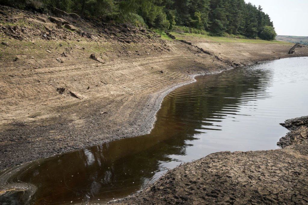 Thruscross Reservoir Levels Fall As Heatwave Sweeps England