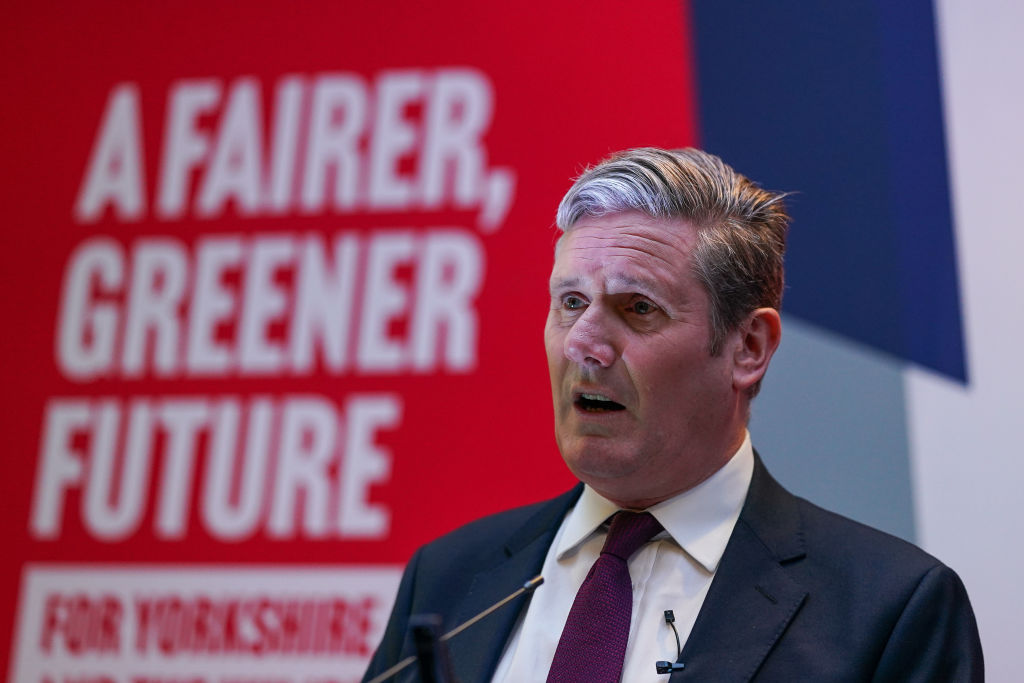 BARNSLEY, ENGLAND - OCTOBER 15: Labour party leader Sir Keir Starmer delivers his speech to the Labour Party Yorkshire and Humber Regional Conference on October 15, 2022 in Barnsley, England. The conference will see 200 attendees gather for two days of speeches, panel events and fringe sessions. (Photo by Ian Forsyth/Getty Images)