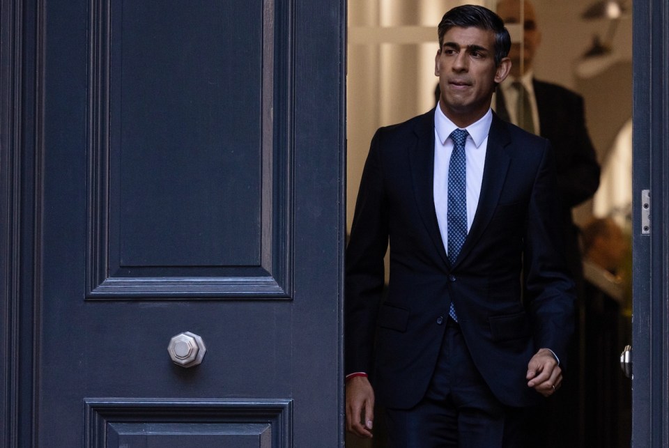 New Conservative Party leader and incoming prime minister Rishi Sunak leaves the Conservative Party Headquarters. (Photo by Dan Kitwood/Getty Images)