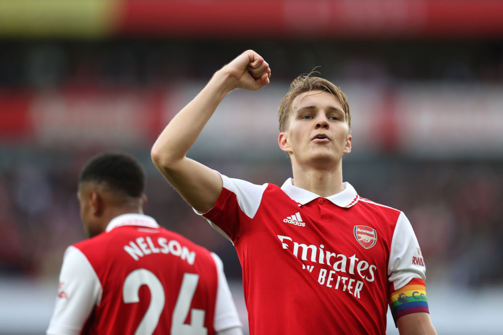 Martin Odegaard scored as Arsenal beat Nottingham Forest 5-0 to return to the top of the Premier League