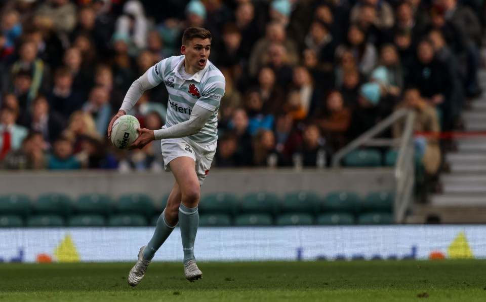 Rugby player Toby Flood in the Light Blue of Cambridge